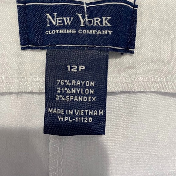 New York woman's white Solid Dress‎ Pants 12p - Picture 4 of 6